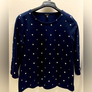 REDUCED Talbots black top with silver dots Size Medium